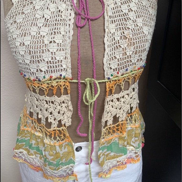 Free People Boho Crochet Top/Vest-Unique! - Picture 6 of 10
